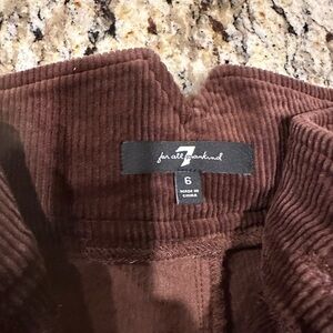 7 For All Mankind Women's Brown Corduroy Pants